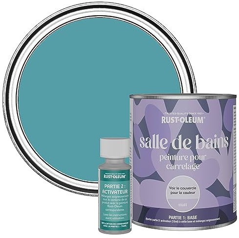 Rust-Oleum Blue Water-Resistant Bathroom Tile Paint in Matt Finish - Belgrave 750ml