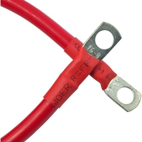Battery & Starter Lead Power Inverter Cable (16mm/5AWG 12v 110Amp 915mm Long Positive Switch Strap 16mm-8mm Ring Terminals)