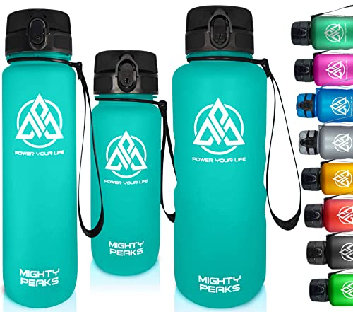 MIGHTY PEAKS Gourde de sport - 1,5 l - Anti-fuite - 1,5 l - Pour le sport - En plastique - Sans BPA - 1,5 l - 1,5 l - Vert