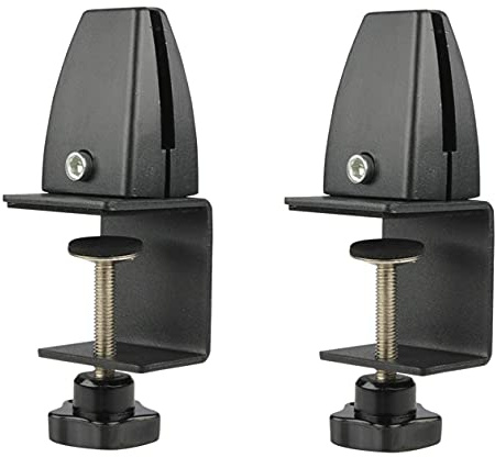 shanpu 2 Pcs Office Desk Divider Clamp Privacy Screen Clip Holder Bracket Screen Baffle Clamp Partition for Table Clamp -Black
