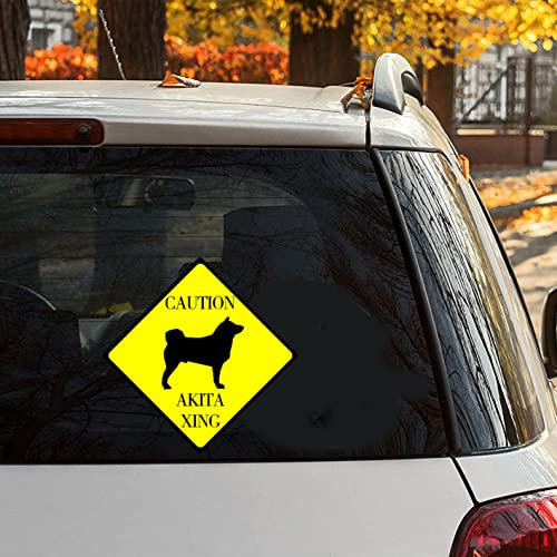 Yelolyio Akita Xing Aufkleber Vinyl Aufkleber Vorsicht Akita Aufkleber Tumbler Aufkleber Tiere Dekor Vinyl Aufkleber Vinyl Aufkleber Aufkleber für Autos, LKWs, Fenster, Wände, Laptops 38,1 cm