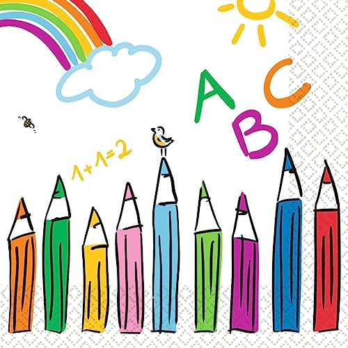 amscan 20 Servietten Einschulung Schulanfang ABC
