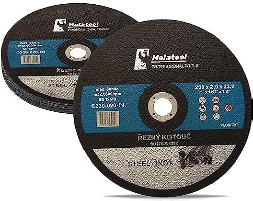 Molatool Profi Trennscheiben 230 x 2,0 x 22,2 mm, 5 Stück, Professionell, für Metall, Stahl, Edelstahl/INOX, Vorteilspack 5 Stück Flexscheiben für Winkelschleifer