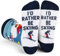 Lavley Ski and Snowboard Socks - Gifts for Skiers, I'd Rather Be Skiing, One Size
