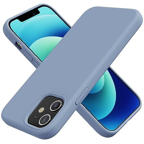 TAXXOE Silicone Case Compatible with iPhone 12 Case/12 pro case Soft Ultra Slim Protective Shockproof Liquid Silicone Phone Case,Anti-Scratch Microfiber Lining, 6.1 Yuanfeng Blue