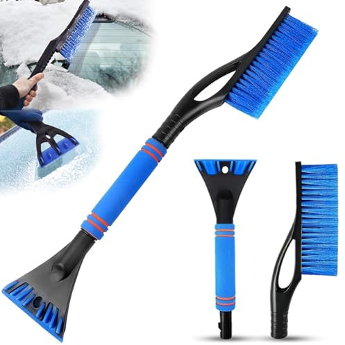 SFSSHUI Brosse à Neige pour Voiture,2 en 1 Grattoir Voiture avec Balais à Neige pour Auto,Balayette Neige Voiture,Détachable Grattoir a Neige,Grattoirs à Glace,Balais à Neige pour Auto. (Bleu)