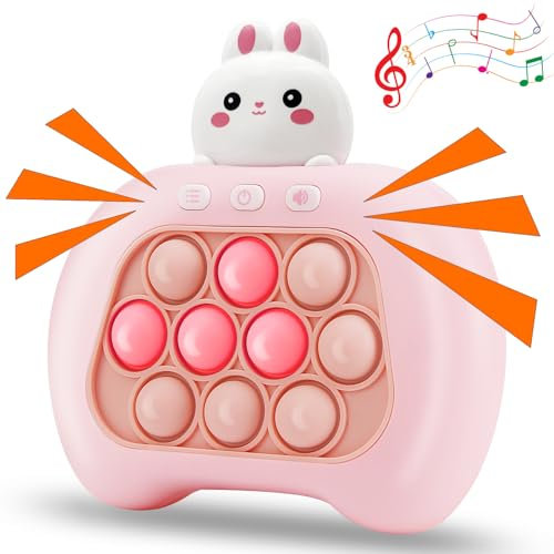 Rabbit Fast Push Game，Pop Bubble Fidget Toy Quick Push Light Up Popping Game Toys for Ages 4-12, Birthday Gifts for Boys & Girls & Teens