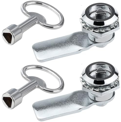 Litensh 2 cerraduras de caja de medidor eléctrico y de gas con llave de enchufe triangular, cerradura de leva de gabinete, caja de medidor de cerradura de armario, cerradura de buzón de llave