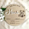 Personalisierte Hallo Welt Holzschild mit Name und Teddybär graviert, Meilensteinkarte aus Holz, Geschenke mit Lasergravur, Geburt verkünden, Geburtsanzeige Baby-Ankündigung Schild (Design 4)