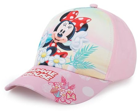 Disney Minne Mouse Cap Kappe Mütze Baseballkappe für Mädchen, Größe 52cm und Größe 54 cm, verstellbar, Klettverschluss (DE/NL/SE/PL, Numerisch, 52, Rosa)