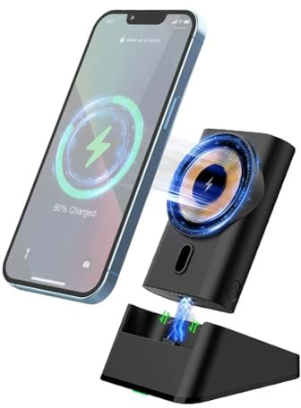 Chillitech 3-in-1 Magnetic Charging Dock, Compactable 15W Fast Wireless Portable Magnetic Bank with Charging Station Stand & USB-C Cable - Charging Dock for iPhone, Airpods and More