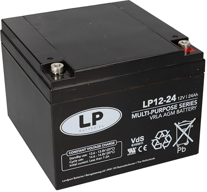 Bleiakku 12V 24Ah AGM Batterie NSA LP12-24 T12 mit VDs M5 Innengewinde passend für Notstrom USV 26Ah 25Ah 28Ah u.a.