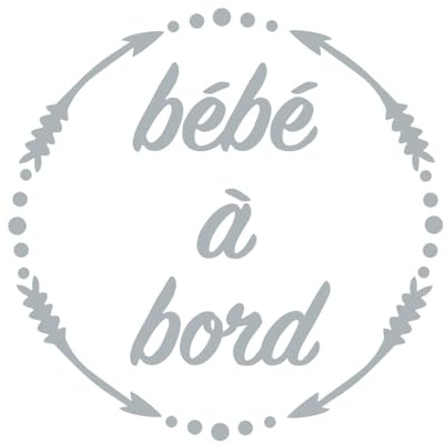 Ambiance Sticker Autoaufkleber Baby an Bordüre Silber – H 15 x L 15 cm