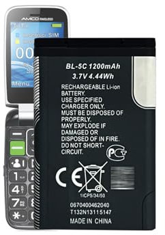 MUKUZI Batteria compatibile con Brondi Amico Favoloso 1200 mAh (ricambio per BL-5C)