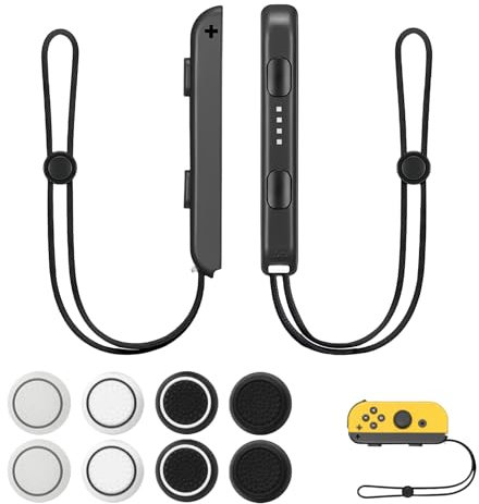 QiXinGYL 2 STK Gamepad Handschlaufe für Nintendo Switch Controller Joy Con, für Switch Handgelenkschlaufe Controller, Gamepad Riemen für Joy Con Verstellbarer Griffschloss, mit 8 Joystick Kappen
