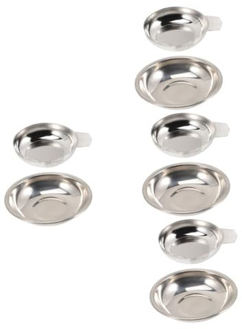 NUOBESTY 4 Sätze Schmuck Waage Pulverschuppe Wiegeplatte Digitale Waage Waagschalen Kitchen Scale Kücjenwaagen Haushaltswaage Elektronische Küchenwaage Rostfreier Stahl Silver 2 Stück * 4