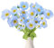 Zythrem 6pcs Künstliche Mohnblumen Blumensträuss Künstlich Fake Blumen Deko Blumen Blau Künstlich Kunst Blumen Kunstblumenstrauss für DIY Blumensträuss Blumenarrangements Kernstück Hochzeit