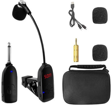 Laroal Microfono per Strumenti Microfono Wireless Pickup per Strumenti per trombe Clarinetto Violoncello Sassofono