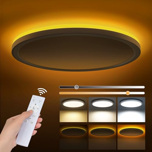 ONEWAY LED Ceiling Lights for Bedroom,36W 3600lm Dimmable Bathroom Lights Ceiling Lights Living Room with 1800K Night Light & 3000-6500K,Smart Flush Ceiling Light for Kitchen Hallway OfficeØ39CM-White