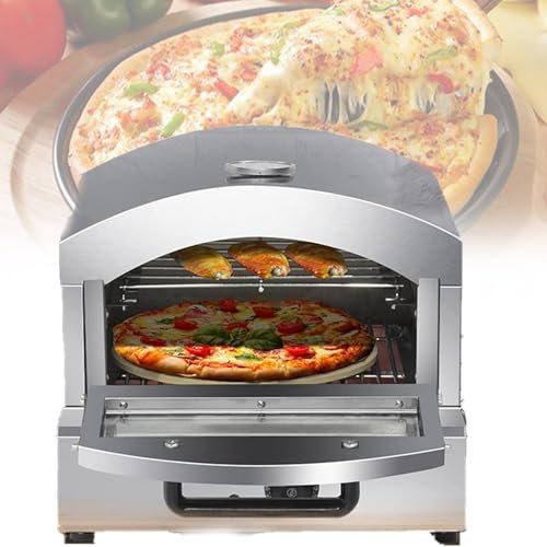 CWCQGH Horno de Pizza, Mini Horno eléctrico de Pizza de Doble Capa de 2000 W, 50-350 °C, para Cocina casera, Pan, Pasteles y Tartas