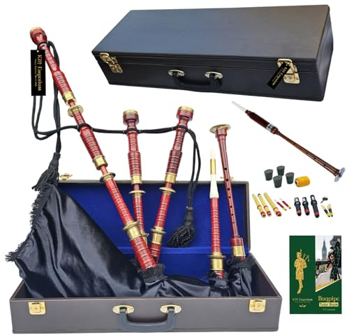 Kilt Emporium Traditional Scottish Bagpipes - Full Set with Accessories and Hard Case