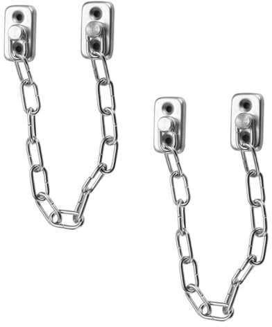 HOMSFOU Verrou De Sécurité En Acier Inoxydable Pour Fenêtres Et Portes - Chaîne Antichute Installation Facile Limiteur D'ouverture Protection Enfants Et Sécurité Domestique