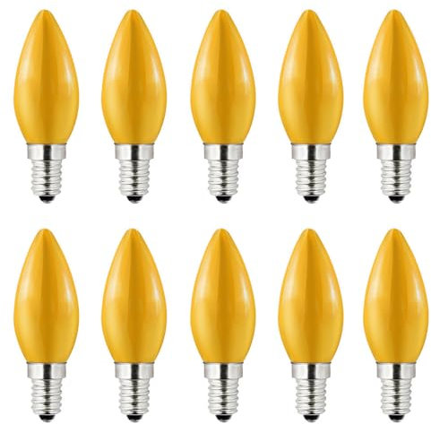 HUAMu 1W E14 Farbige LED Glühbirne, für AC220-240v, 10W Glühbirnen-Ersatz, für Halloween, Weihnachten, Festival Licht, Bar, Festival Farbbirn dekorative Lichter,Gelb