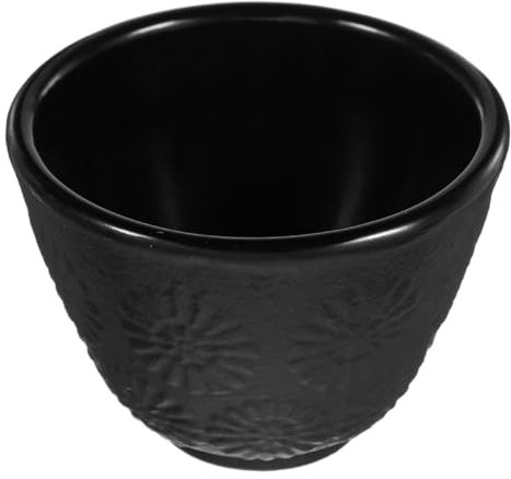 Warmhm Tasse à Thé Japonaise Fonte Motif Tournesol Noire Pour Amateurs De Thé Usage Polyvalent