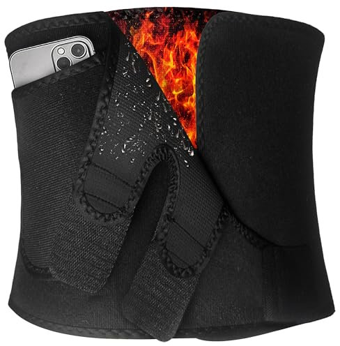 VOUSXLLEZ Fascia Addominale Dimagrante,Regolabile Cintura Palestra con Tasca,Fascia Sauna Accelerare Combustione dei Grassi Uomo e Donna,Sport Waist Trainer (Nero, L)