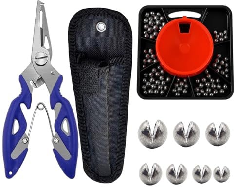 180 Pcs Split Shot Fishing Weights Set, 7 Size Fishing Weights Carp Fishing Tackle With Pliers And Pliers Storage Bag, For Freshwater Saltwater Angling Sinkers
