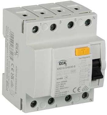 Disjoncteur différentiel FI 40A 30-B Type B 4P KRD10-4 KRD10-4/40/30-B