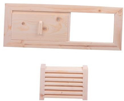 Holibanna Wooden Sauna Air Vent Blinds Grille Set Cedar Sauna Ventilation Panel Ventilation