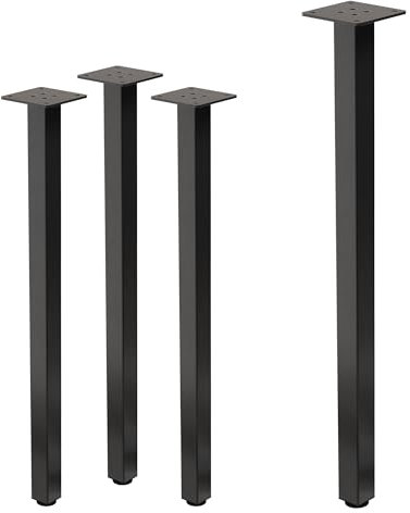 ML-Design 4er Set Tischbeine I-Design 72 cm, Dunkelgrau, Optik Industrial, Stahl, pulverbeschichtet, Profil 4x4 cm, Höhenverstellbare Möbelfüße 1-4cm, Möbelbeine für Esstisch Schreibtisch Arbeitstisch