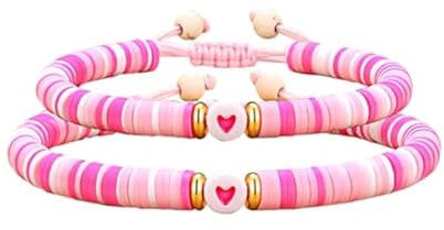 XFSRG Bracelet Couple Perle Naturelle Rose Rouge Amour Bijoux Personnalisé pour Femme et Homme Style Moderne pour Amitié et Adolescents