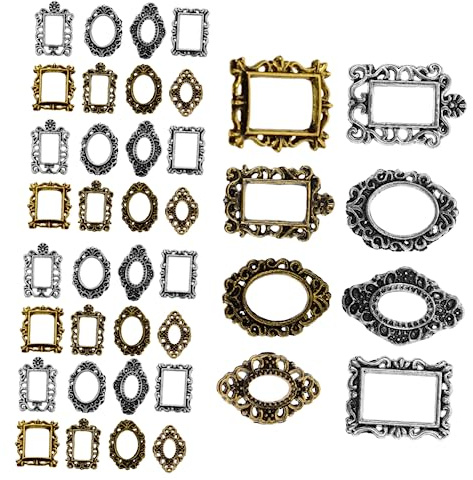 HAPINARY 40stücke Mini Vintage Bilderrahmen Nagelkunst Metall Fotorahmen Zur Dekoration Antik-inspirierte Nail Art Deko Für Kreative Eleganz Und Einfache Nutzung