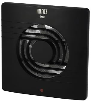 Horoz electric Quiet Bathroom Extractor Fan 100 mm Black 12W HELIX - Low Energy Wall Mounted Ventilation Fan 43 dB with Filter 100 m³/h - Air Extractor for Kitchen, Toilet & Shower Room