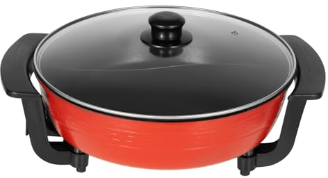 POTYYH 1360W Electric Hot Pot, 6L Hotpot Olla Eléctrica con Tapa y Separador, 5 Niveles Temperatura Ajustable para Celebraciones Familiares, Restaurantes, Picnics