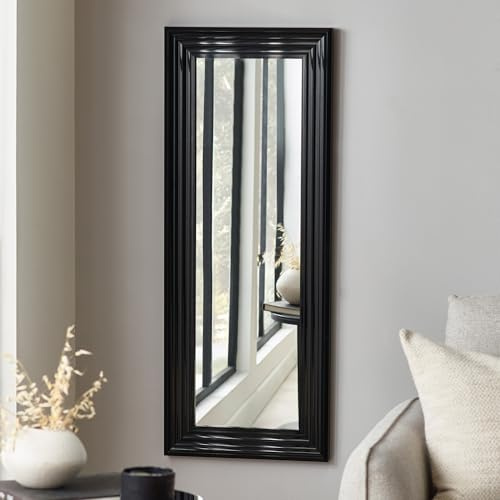 Julian Bowen Tokyo Mirror, Full Length, Black - H115 x W45cm | Contemporary Wall Mounted Glass Full Body Mirror, No Assembly Needed, for Bedroom, Living Room & Dressing Room
