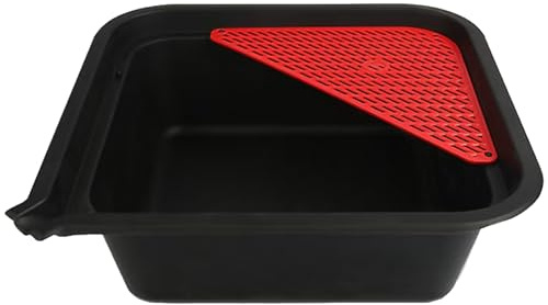 9 Liter Auffangwanne Kunststoff, Ölauffangbehälter, Nützlich für Die Autopflege Oder -Reinigung, Inklusive Filter, 37 × 37 × 13 cm