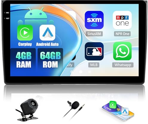 Zomolither Android 15 Autoradio 2 Din per Audi A4 2002-2008 - Schermo 9 Pollici HD InCell, Wireless CarPlay e Android Auto, 4GB RAM+64GB ROM, Bluetooth 5.0, GPS Integrato, 32EQ