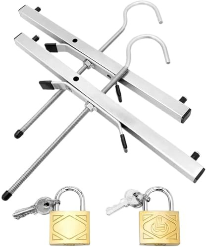 Ladder Clamps Heavy Duty Ladder Roof Rack Clamp Clamps 2 Locks Lockable Safe Ladders Rail Bar Luggage Carrier with Lock Top Car