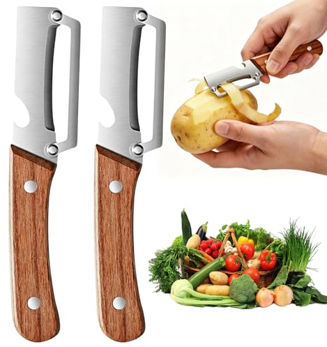 DIANLIANG 2 Pezzi Coltello Pelapatate Multifunzione Pelatore da Cucina Multifunzionale per Patate Verdura Carote Pelanti Multifunzione Coltelli