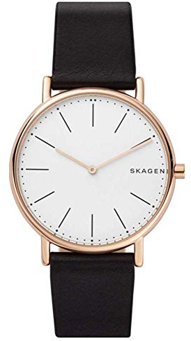 Skagen Homme Analogique Quartz Montre avec Bracelet en Cuir SKW6430