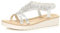 AJVANI low wedge heel flatform diamante t-bar slingback sandals size 7 40