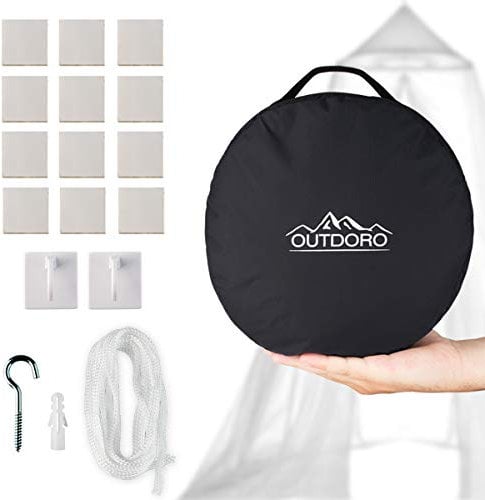 Outdoro Moskitonetz inklusive Klebehaken für Zuhause und Reisen extra-groß für Doppelbett & Einzelbett, Betthimmel