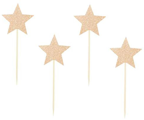 Cupcake-Topper, glitzernd, Roségold, 24 Stück