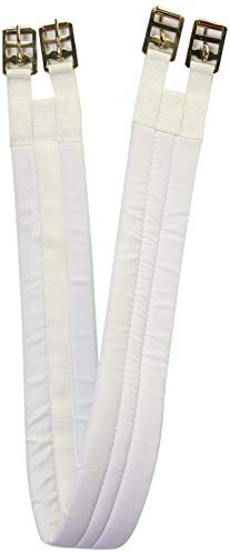 Rhinegold 0 Sattelgurt, Baumwolle, gepolstert, 101,6 cm, Weiß Gurt (40 Zoll)