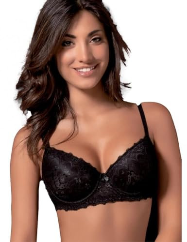 Love&Bra Reggiseno Balconcino Coppa C (Nero, 4°)