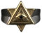 Schmuck Retro Herren-Ring 925er Sterling Silber Illuminati Auge der Vorsehung All-Seeing Eye The Eye of Providence Pyramide Ring Siegelring Band Bandring mit Gravur
