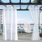 Clothink Outdoor Vorhang Wetterfest Mit Ösen Transparent Sonnenschutz Winddicht Rostfrei mit Ösen für Terrasse Garten Balkon Familienhaushalte einfache Montage farbecht haltbar(132x275cm, 1Stück,Weiß)